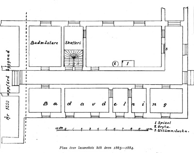 Planritning, Lasarettsköket 1865 - 1884 i Lund
